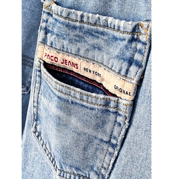 Vintage Paco Jeans Men's 34X32 Blue Distressed Denim Relaxed Fit Skater Y2K - Picture 8 of 16